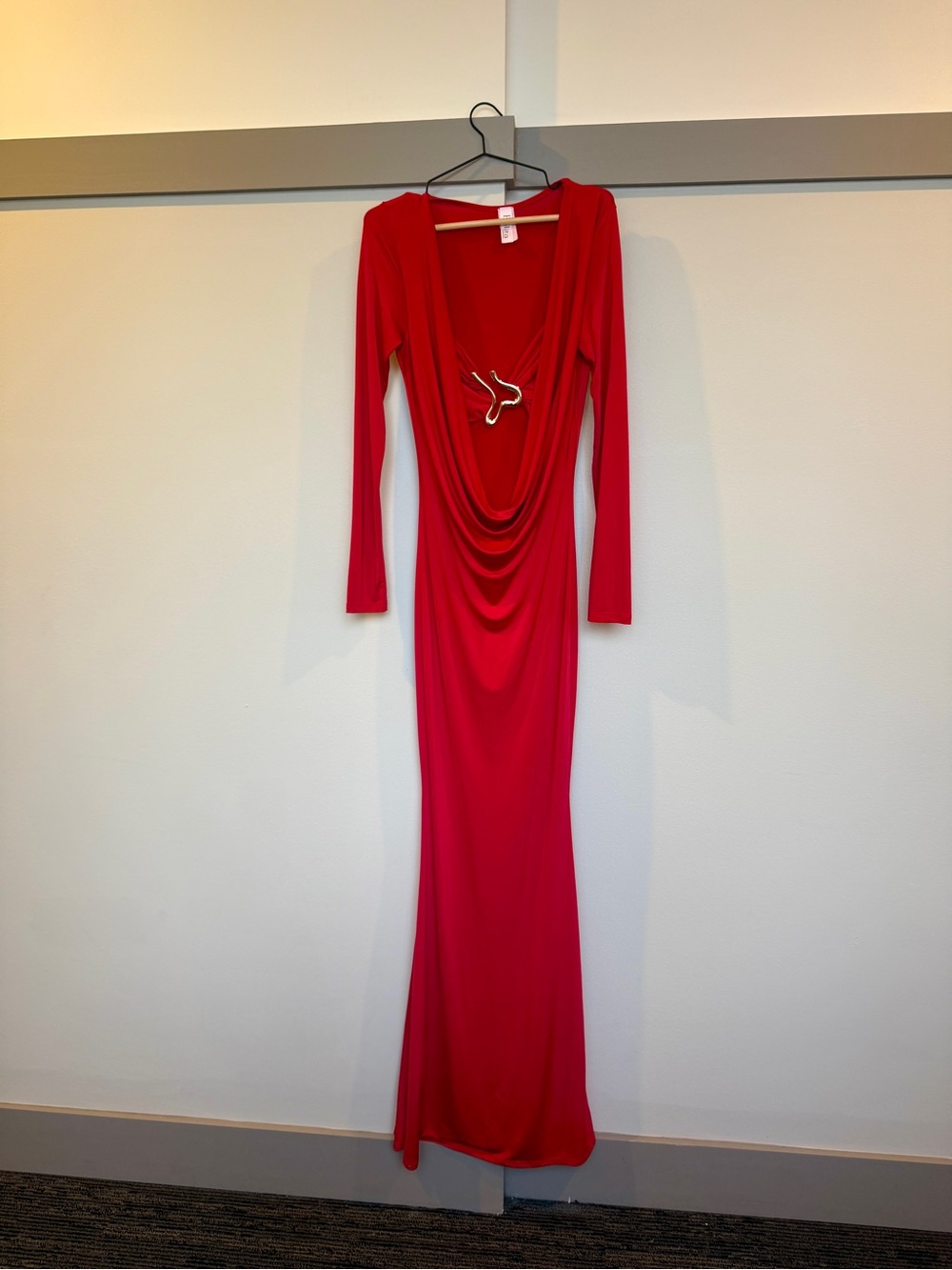 Red Draped Maxi Dress ❤️‍🔥